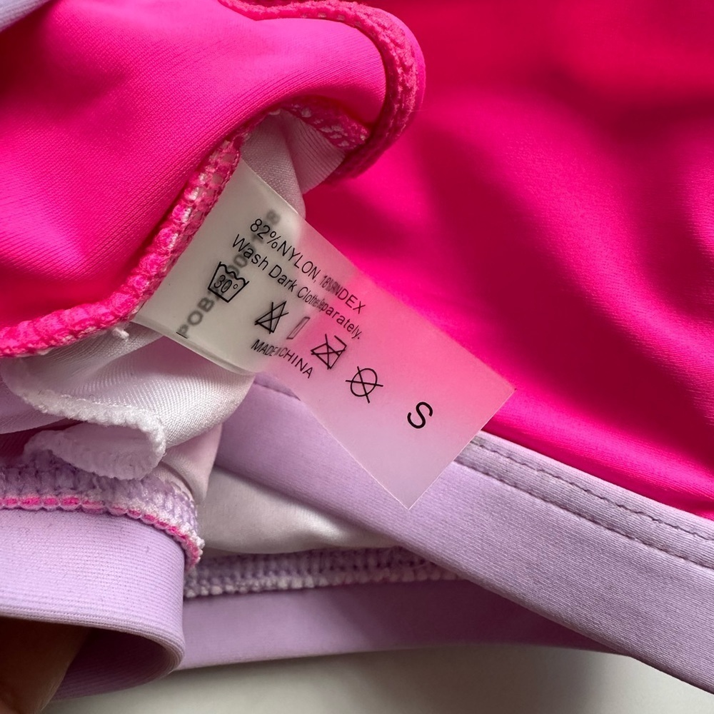 YONIQUE Two Pink Tone Athletic Sports Bra Size Small BNWT - Picture 5 of 6